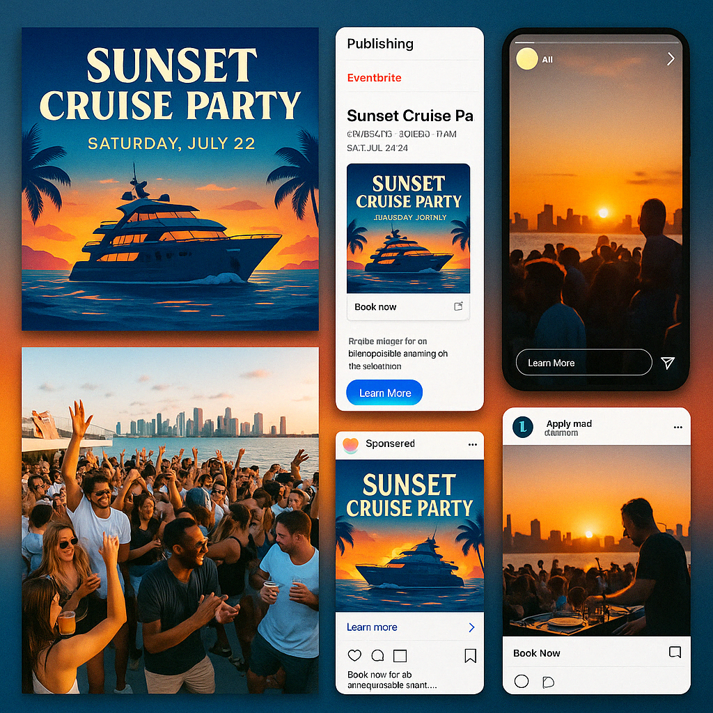 Boat party event campaign and management creative