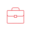 Business Automation Icon Red briefcase icon symbolizing automation in business processes